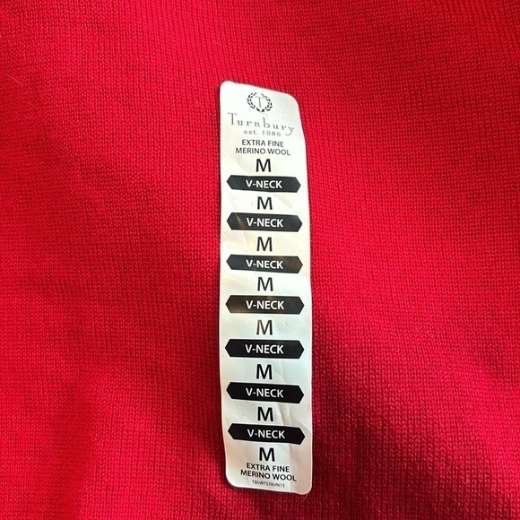 Turnbury Extra Fine Merino Wool V neck sweater size M NWT - Picture 4 of 9